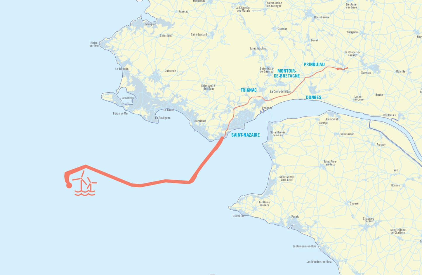 Carte tracé de raccordement