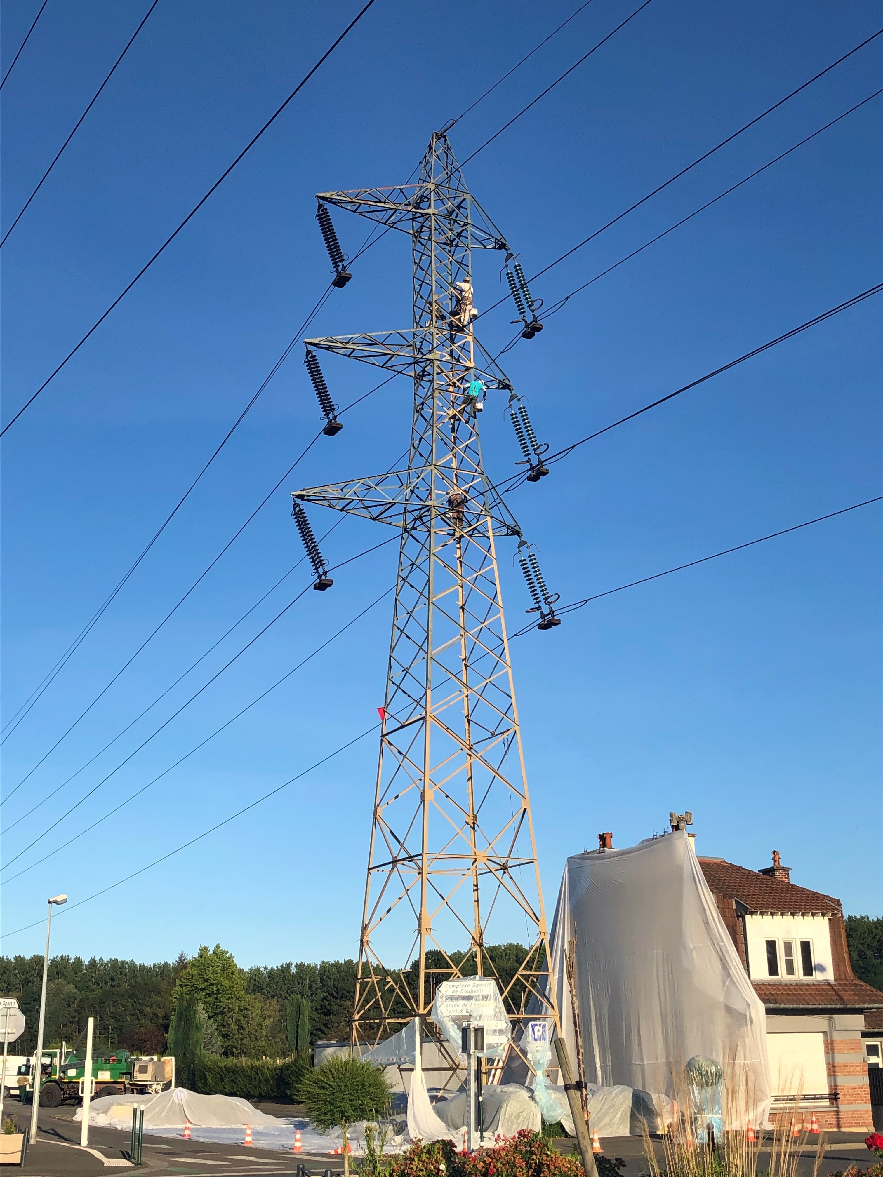 Peinture pylône Mouvaux 