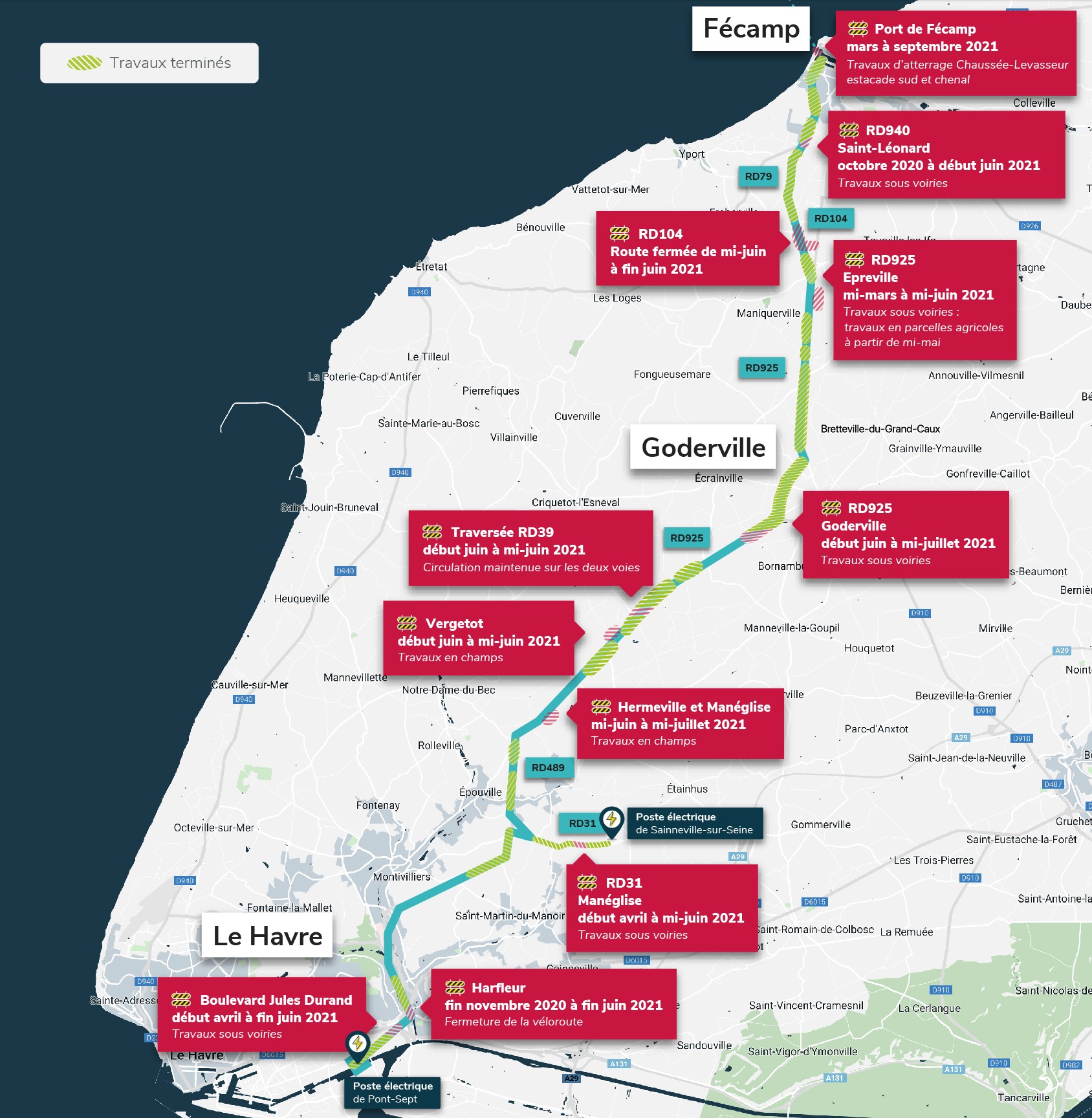 Carte travaux RTE Fécamp juin 2021