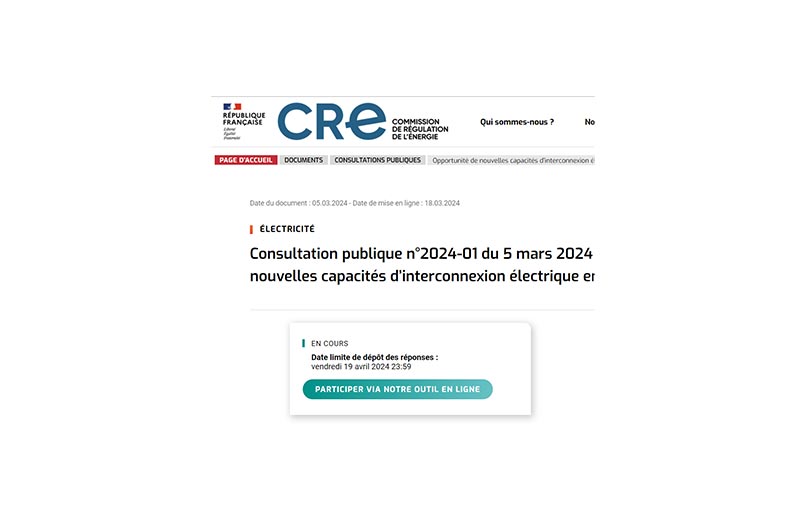 La Commission de Régulation de l’Energie ouvre une consultation du public - Vignette