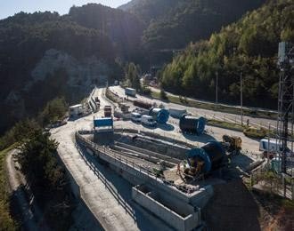 Photo des travaux de l'interconnexion électrique souterraine France-Italie