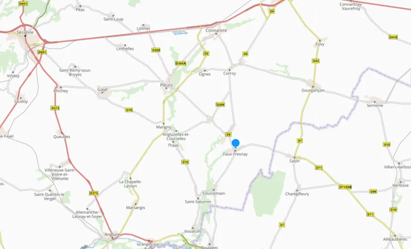 Carte du projet de la construction d’un poste de transformation électrique à Faux-Fresnay (transcription ci-après)