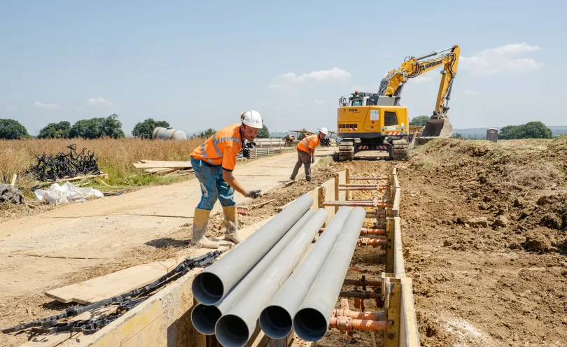Photo d'ouvriers sur le chantier