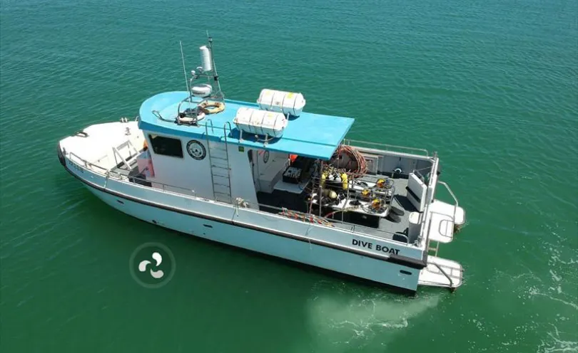 Photo du bateau nommé Le Puma pour les études côtières (« nearshore »)
