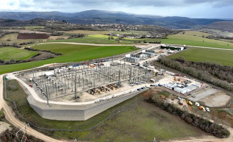 Photo aérienne du poste électrique en Occitanie