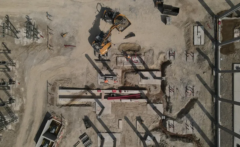 Photo des travaux du poste électrique en Occitanie