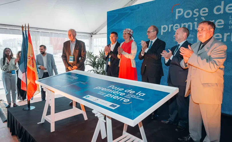Pose de la 1ère pierre de la station de conversion de Cubnezais, le vendredi 16 mai 2025