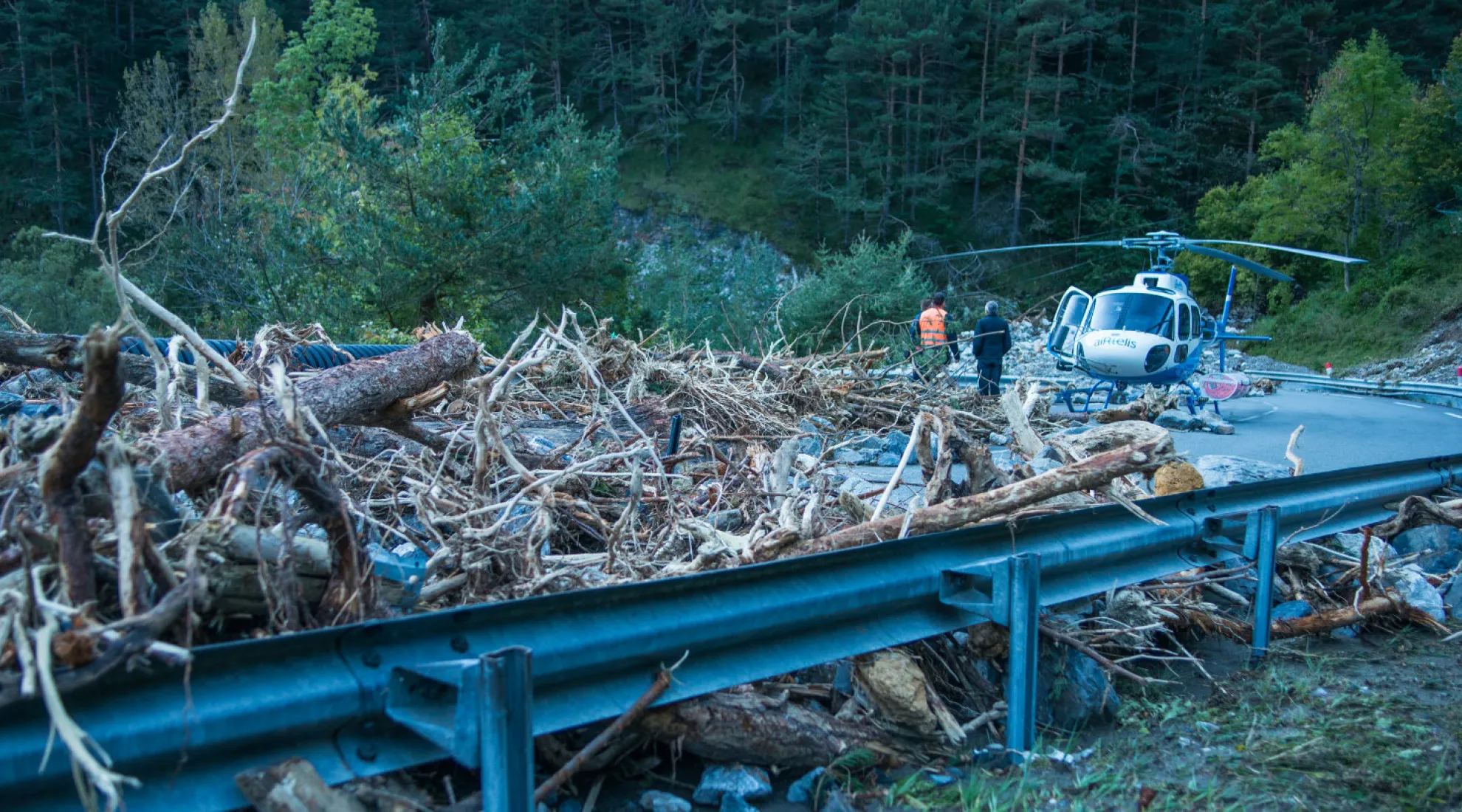 Tempête Alex - hélicoptère