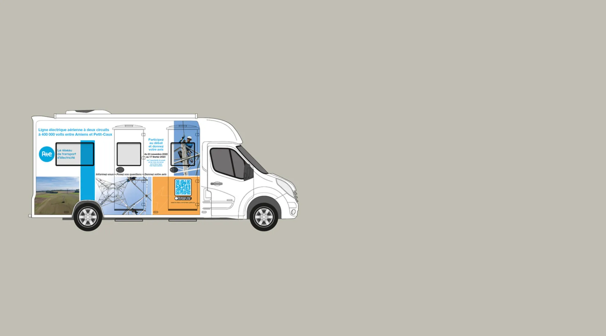 Reproduction du bus servant à aller à la rencontre des habitants