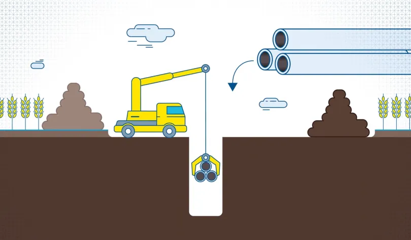 Construction d'une ligne souterrain