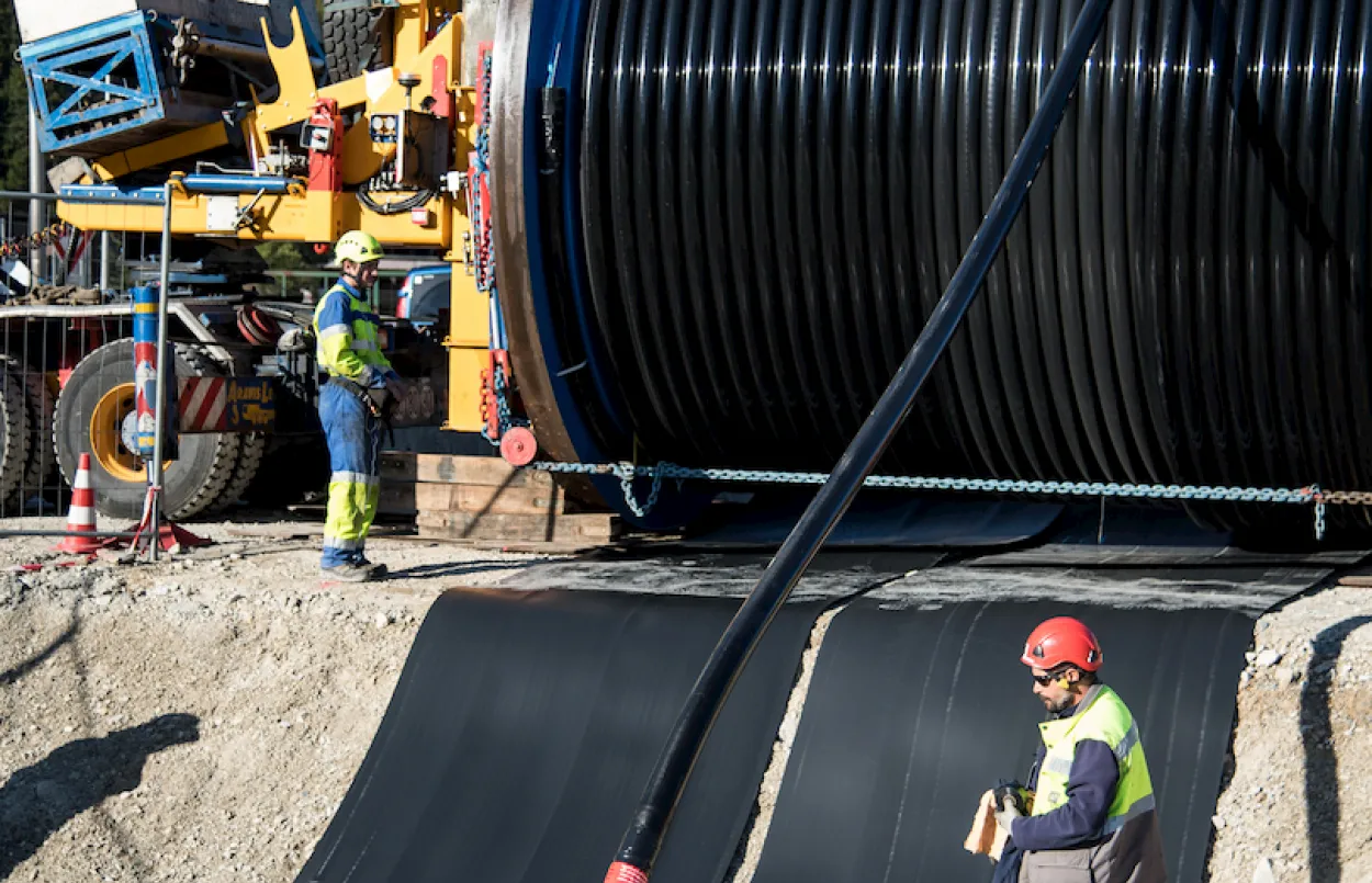 Dernier déroulage de câbles pour SavoiePiémont RTE