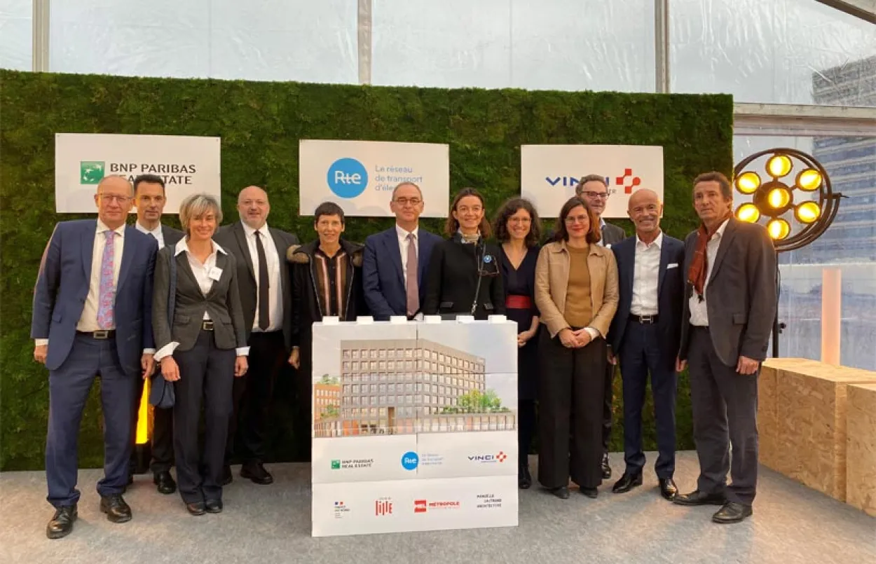 Première pierre du futur siège  régional de RTE à Lille - Vignette