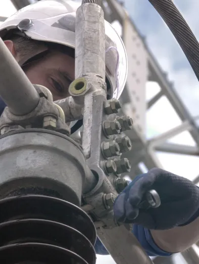 Operation de maintenance sur une ligne